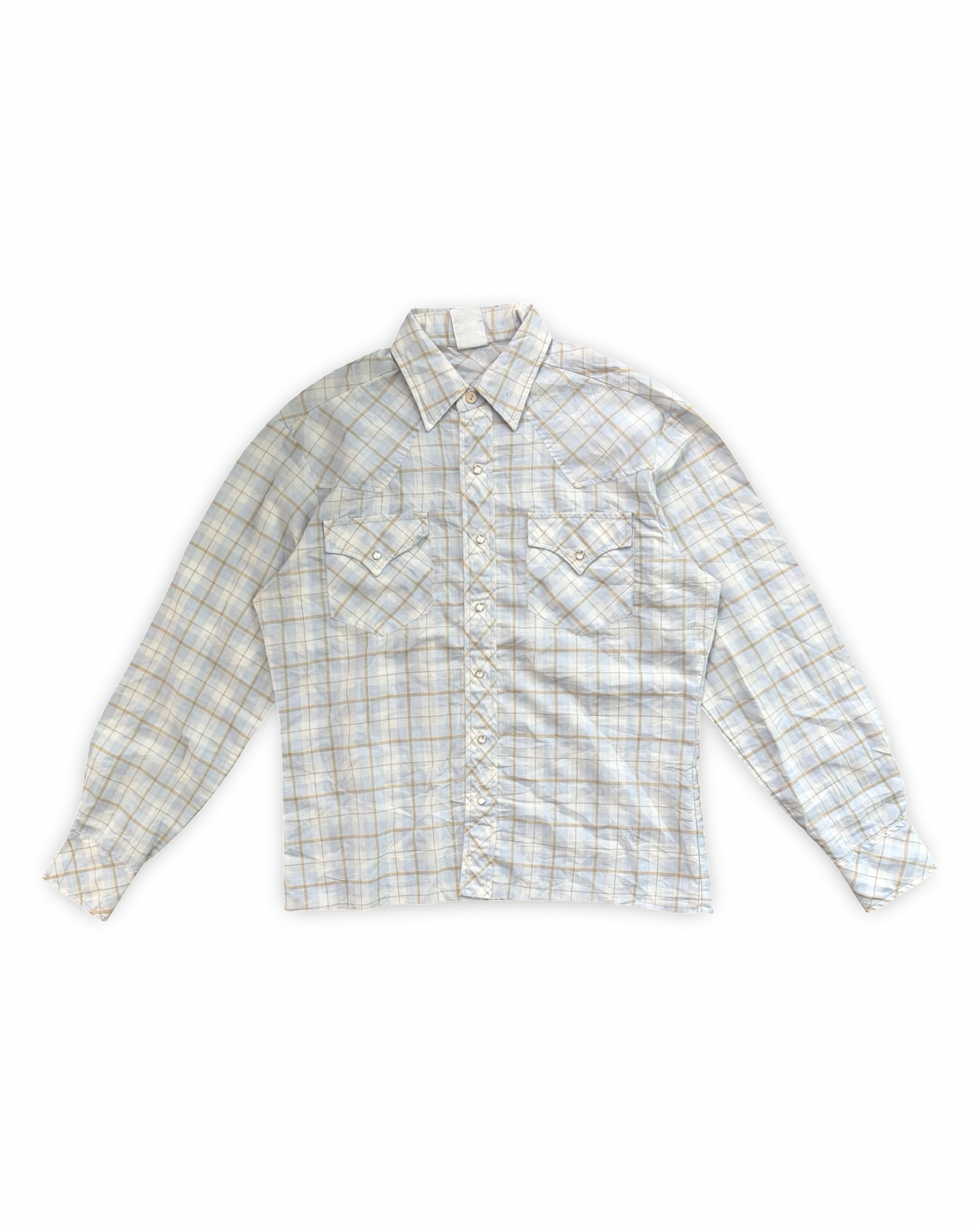 1970's Kennington Pearl-Snap Dress Shirt (L) - front